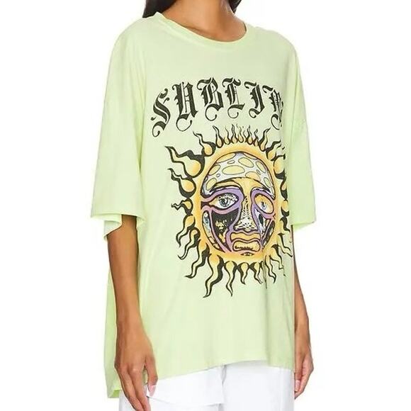 DAYDREAMER Sublime Old English Tee in Lime One Size New with Tag MSRP $98 - Picture 3 of 6